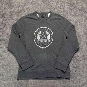Banana Republic Sweatshirt Mens Medium Grey Travel & Safari Graphic Pullover